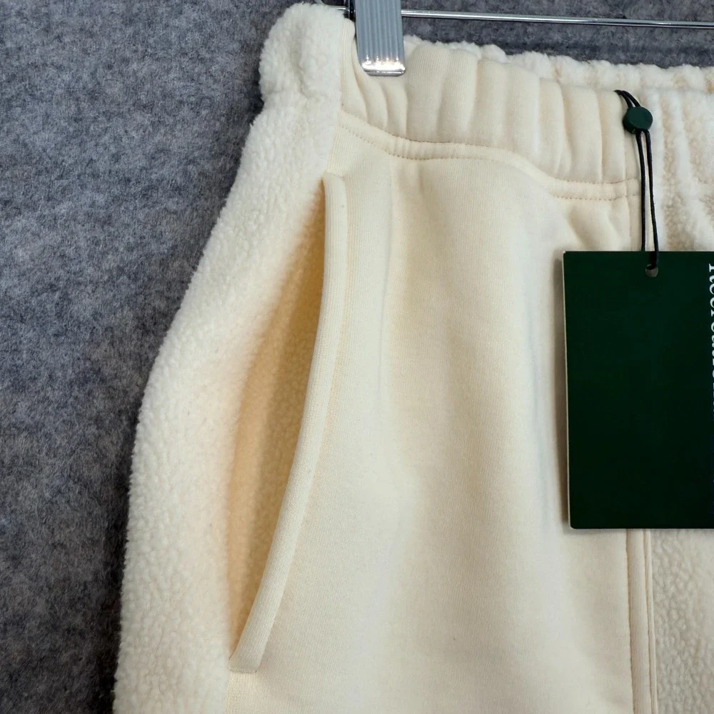 Recreational Habits RH Sabrina Sherpa Blocked Straight‎ Pant XS Oyster Cream New